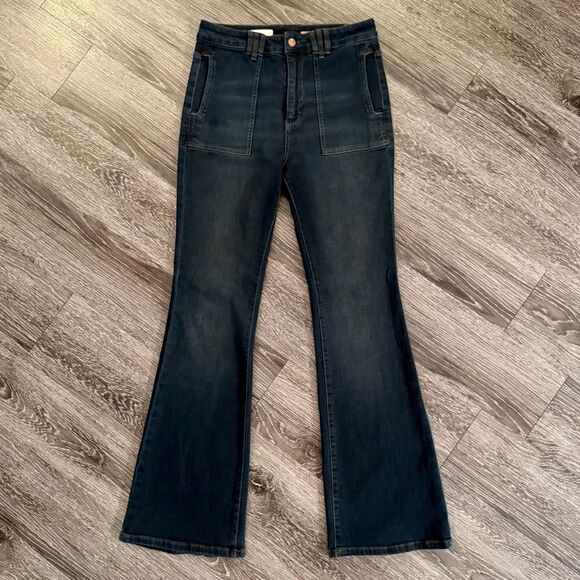 Pilcro Dark Wash Flare Jeans - Picture 1 of 8